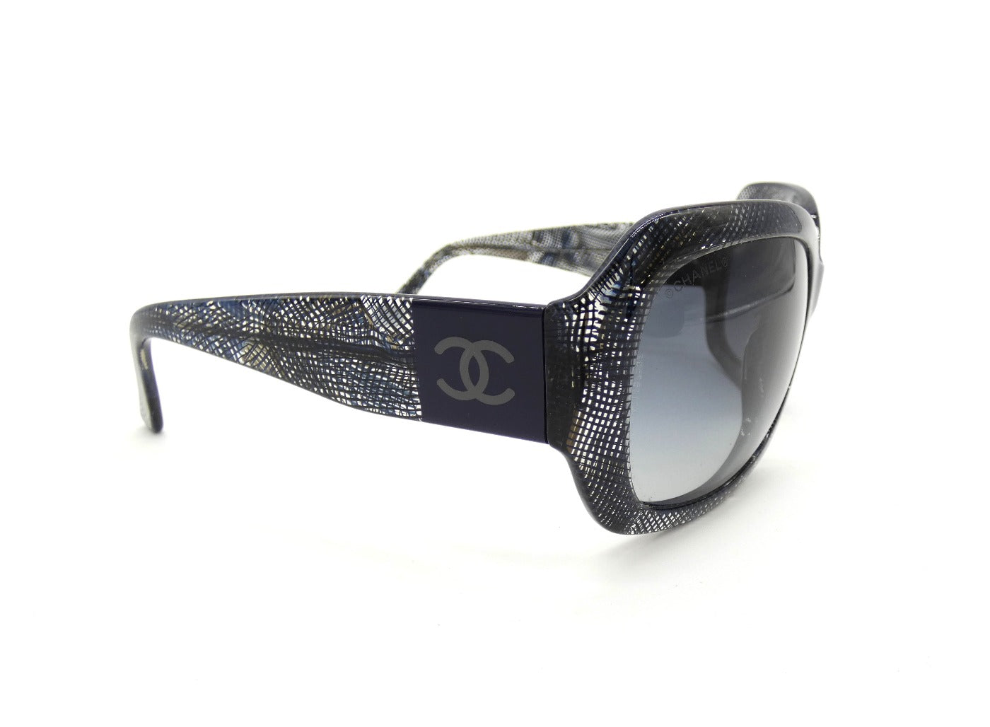 Chanel Vintage Dark Blue Clear Lace Sunglasses 5146