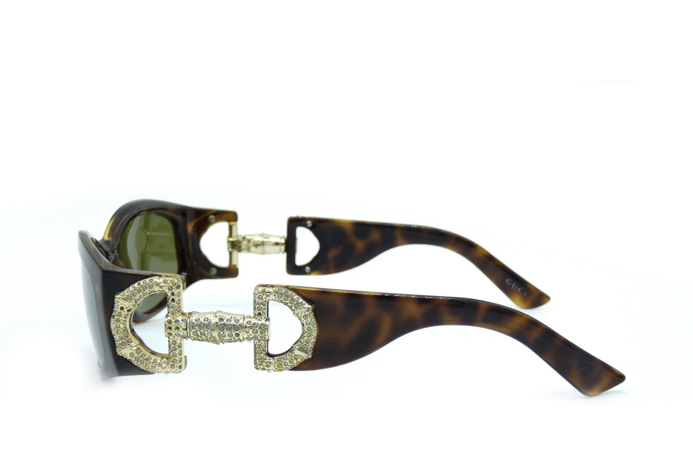 Gucci Vintage Tortoise and Crystal Horsebit Sunglasses GG3018/S