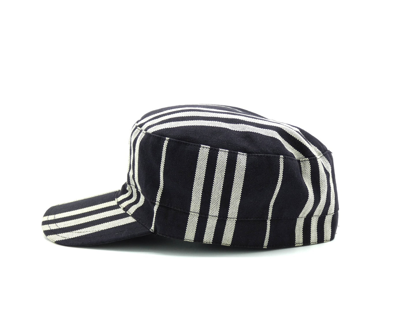 Burberry Black and Grey Striped Army Cap Hats Burberry