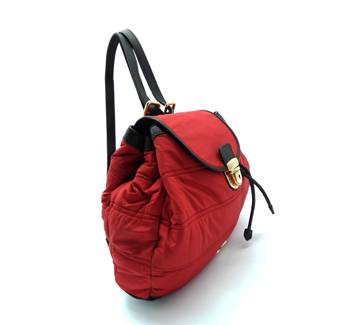 Burberry Quilted Convertible Red Nylon Backpack