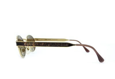 Gianni Versace Vintage Oval Sunglasses with Greek Key Arms Sunglasses Gianni Versace