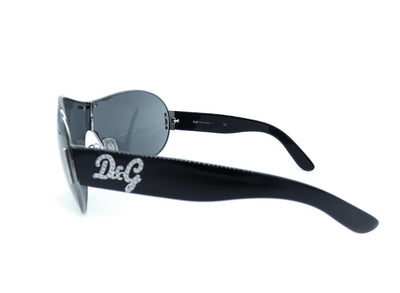 Dolce & Gabbana Shield Aviator Crystal Sunglasses DG 6022-B