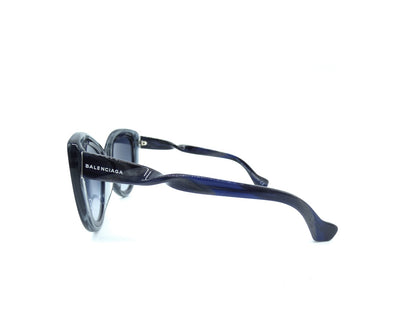 Balenciaga Grey and Blue Cat Eye Twist Sunglasses BA26