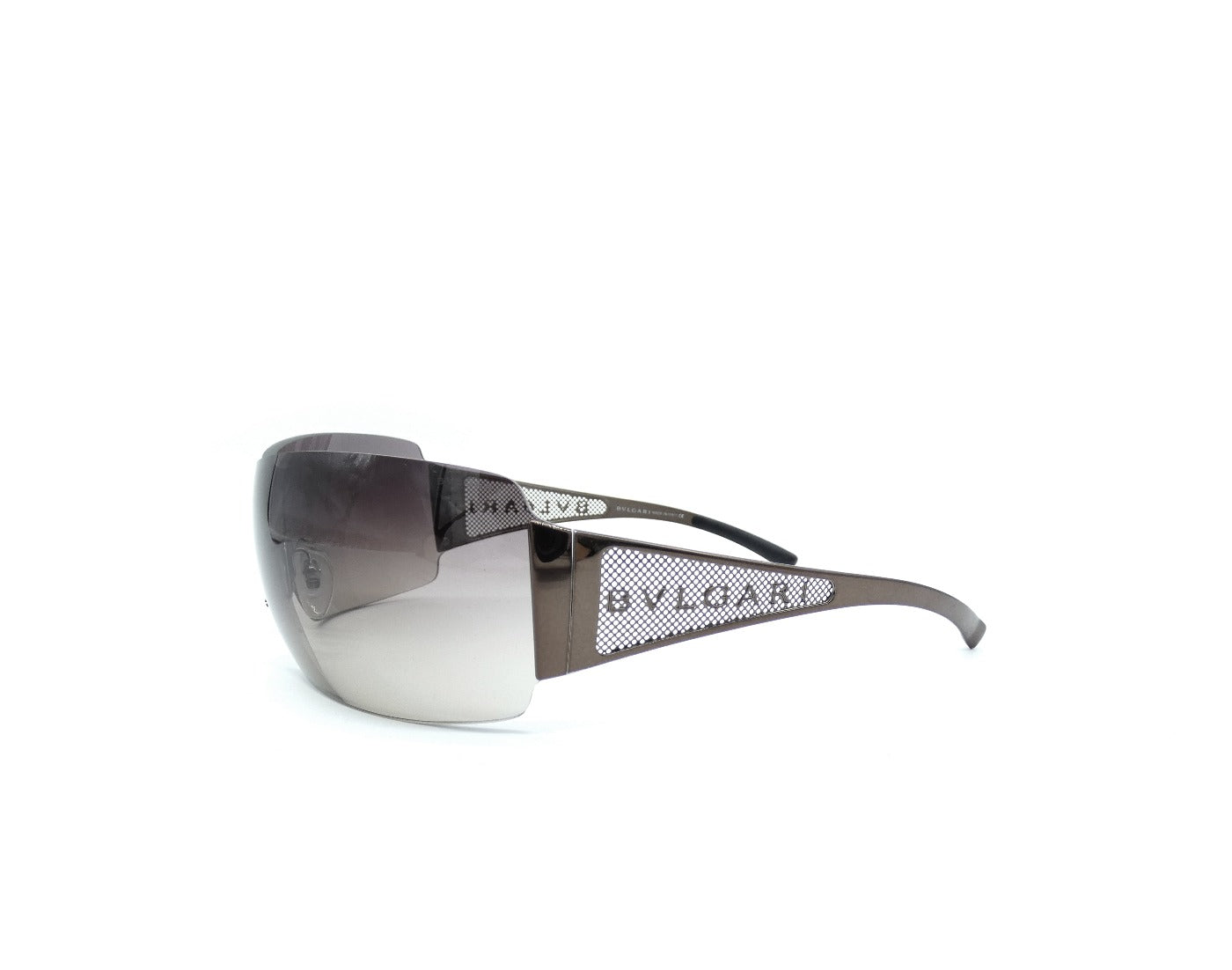 Bvlgari Bronze and Brown Metal Shield Sunglasses 550 Sunglasses Bvlgari