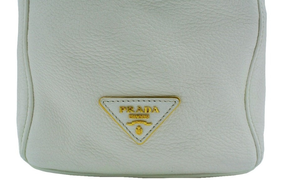 Prada Cream Cervo Deerskin Top Handle Bag