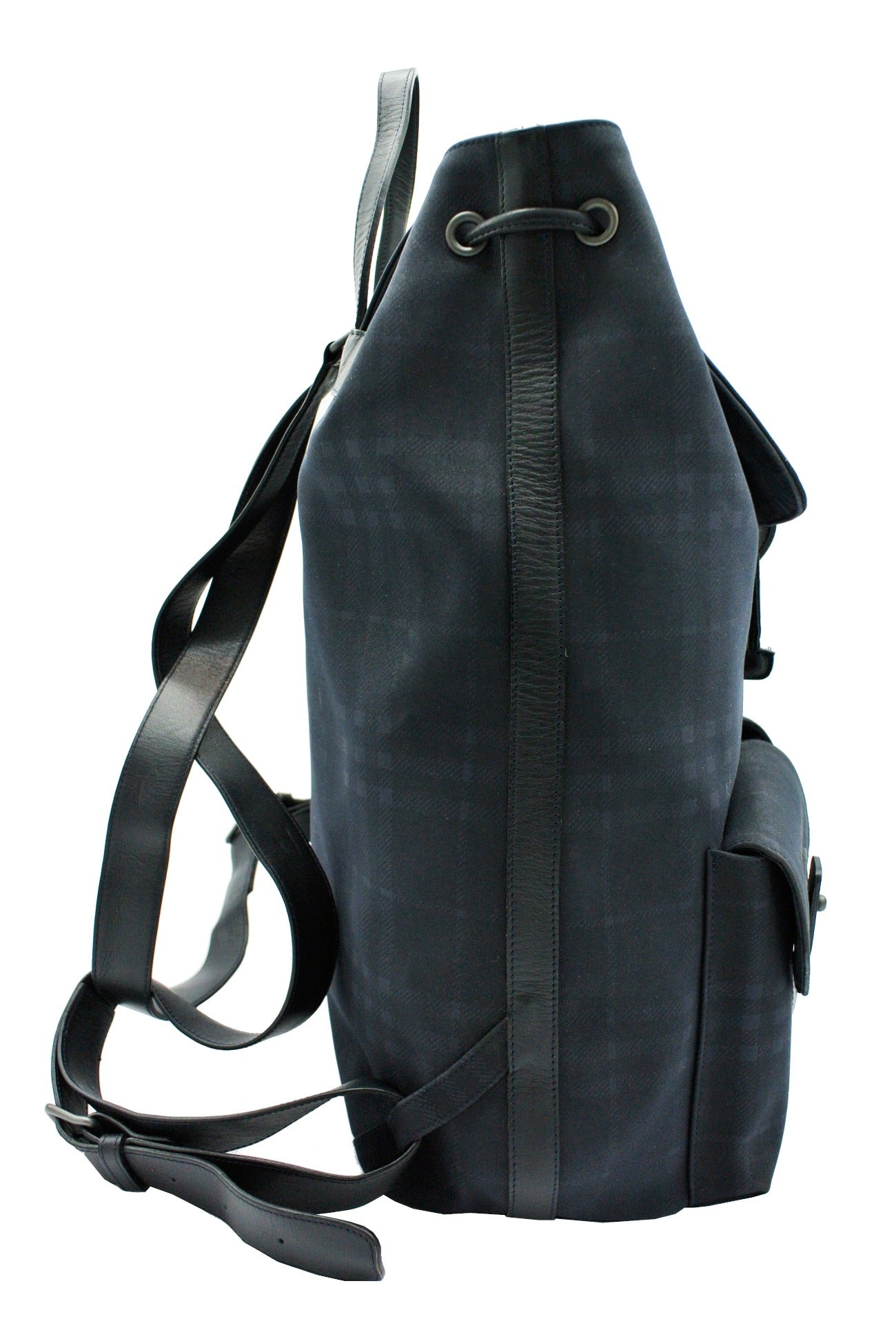 Burberry Vintage Black and Blue House Check Backpack