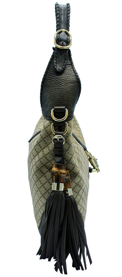 Gucci Beige with Bronze Diamante Canvas and Leather Jackie Hobo Bag Gucci