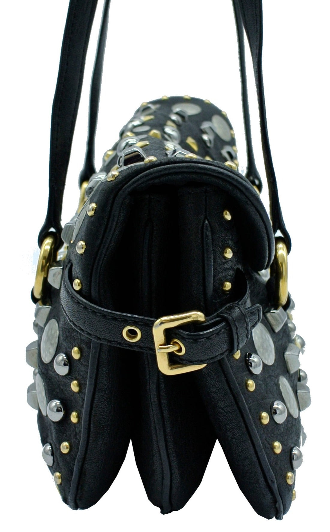 Miu Miu Black Leather Studded Shoulder Bag Miu Miu