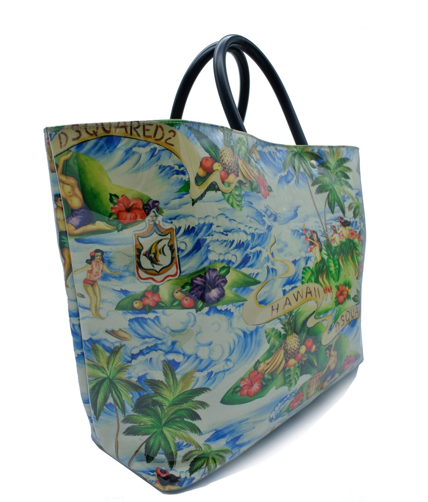 Dsquared2 Large Hawaiian PVC Beach Tote