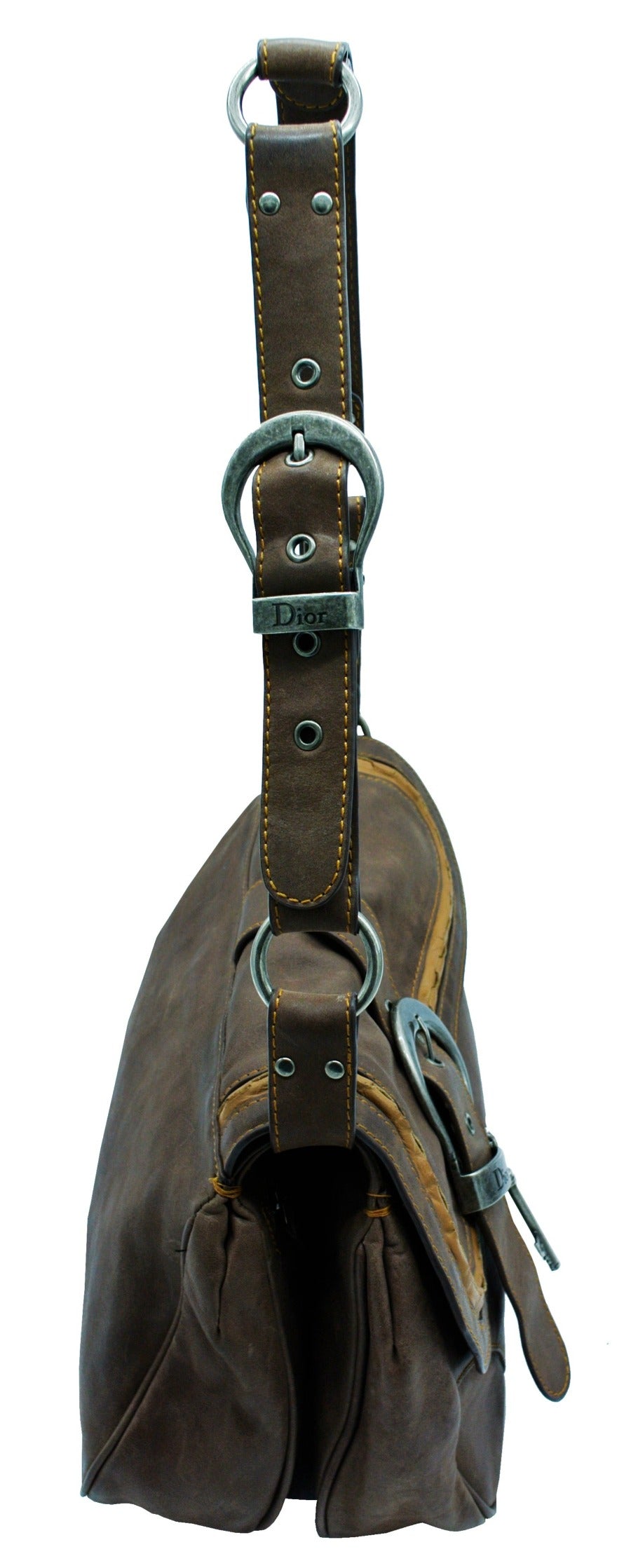 Christian Dior Brown Gaucho Double Saddle Bag Occhi Azzurri