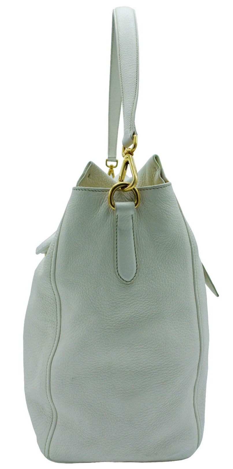 Prada Cream Cervo Deerskin Top Handle Bag Bag Prada