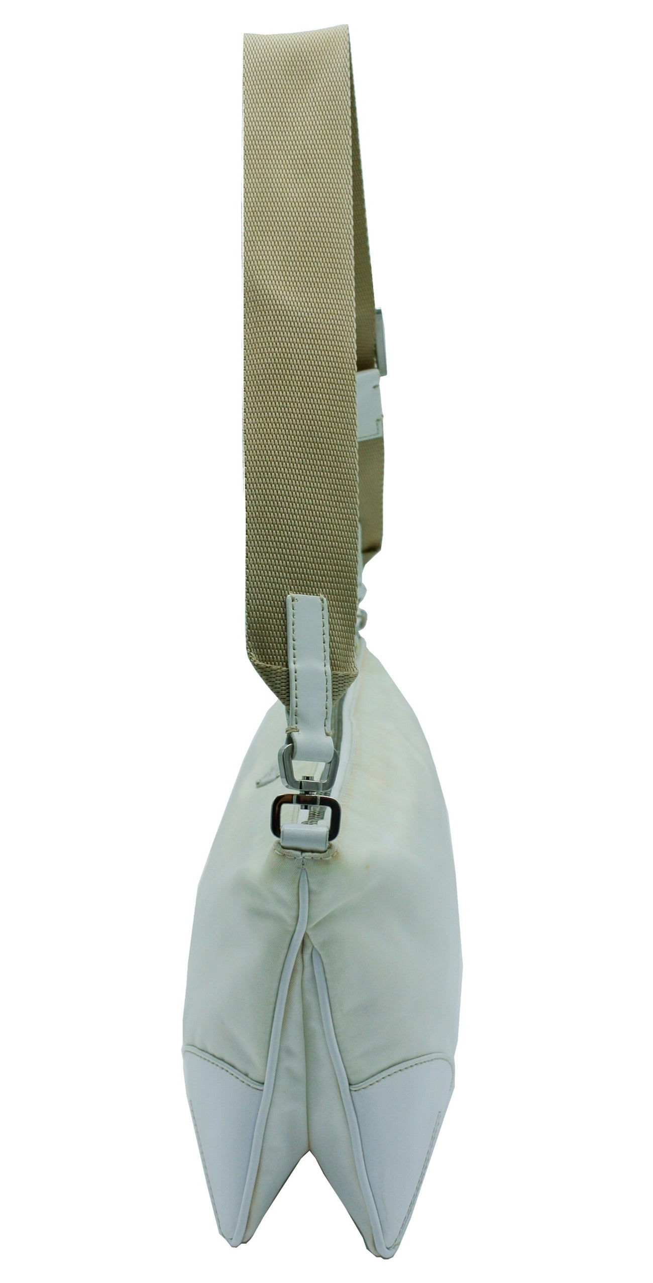 Prada Vintage Sport White Tessuto Nylon Shoulder Bag Bag Prada