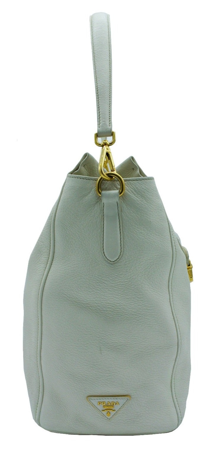 Prada Cream Cervo Deerskin Top Handle Bag