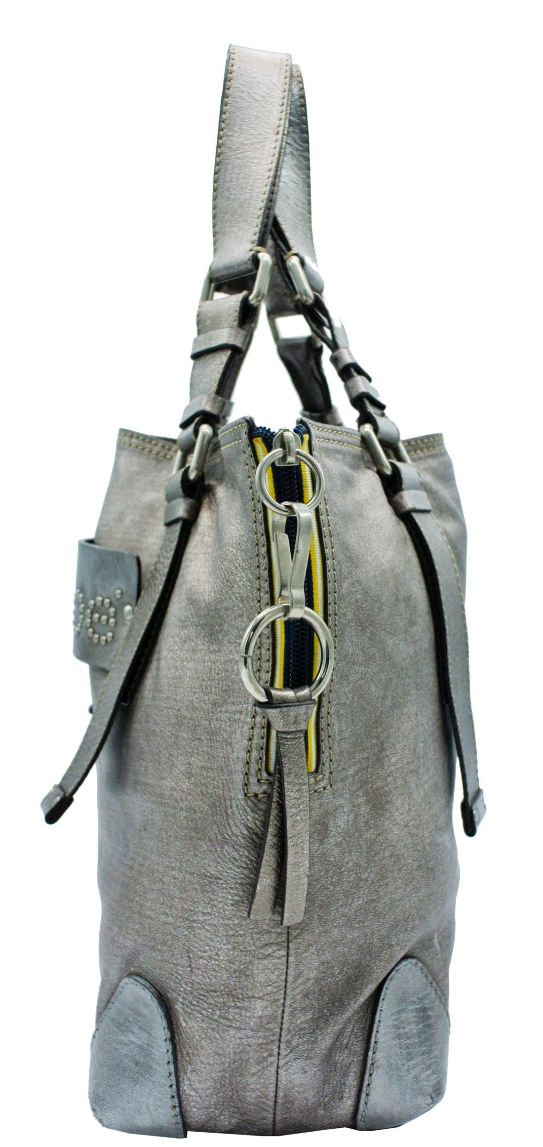 Chloe Silver Leather Logo Tote