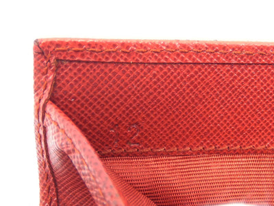 Prada Red Saffiano Flap Compact Wallet