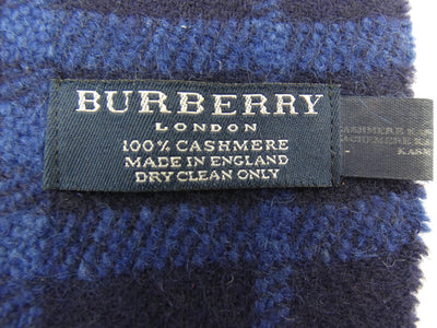 Burberry Cashmere House Check Navy Blue Tonal Scarf