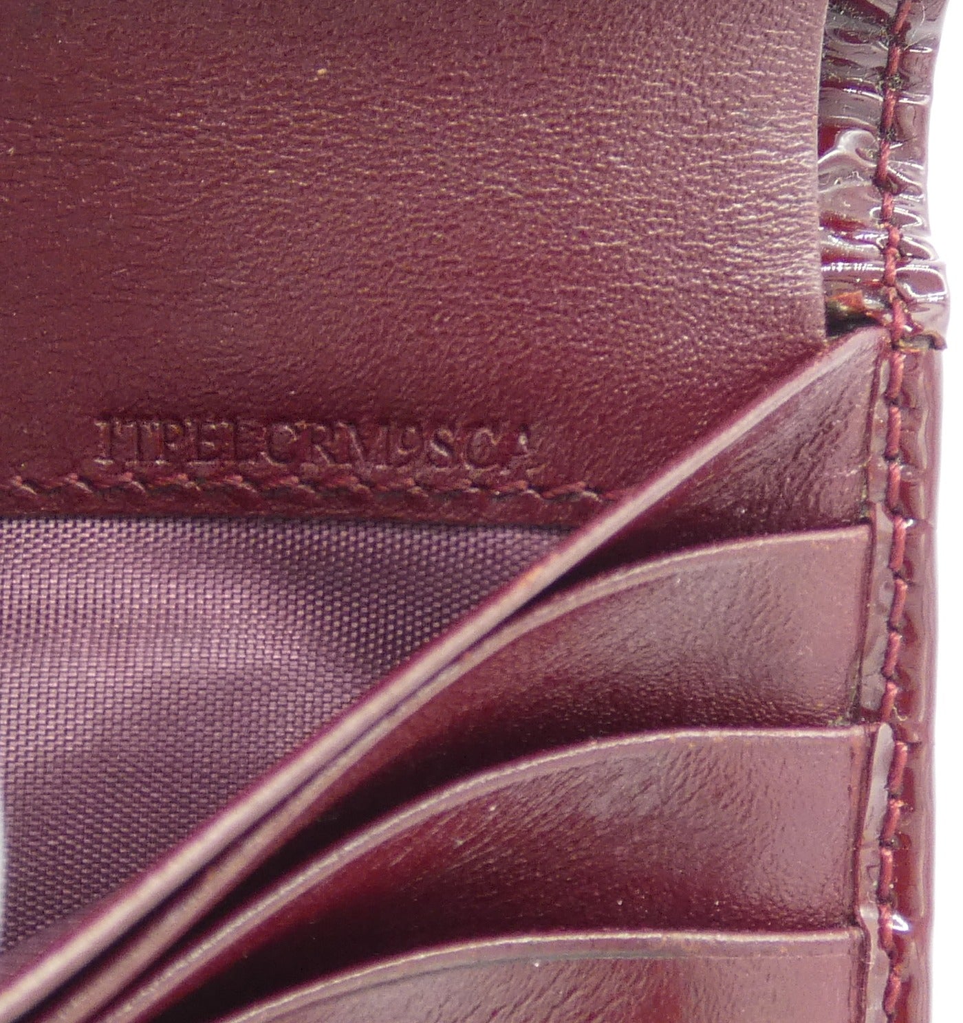 Burberry Prorsum Deep Wine Patent Leather Compact Wallet