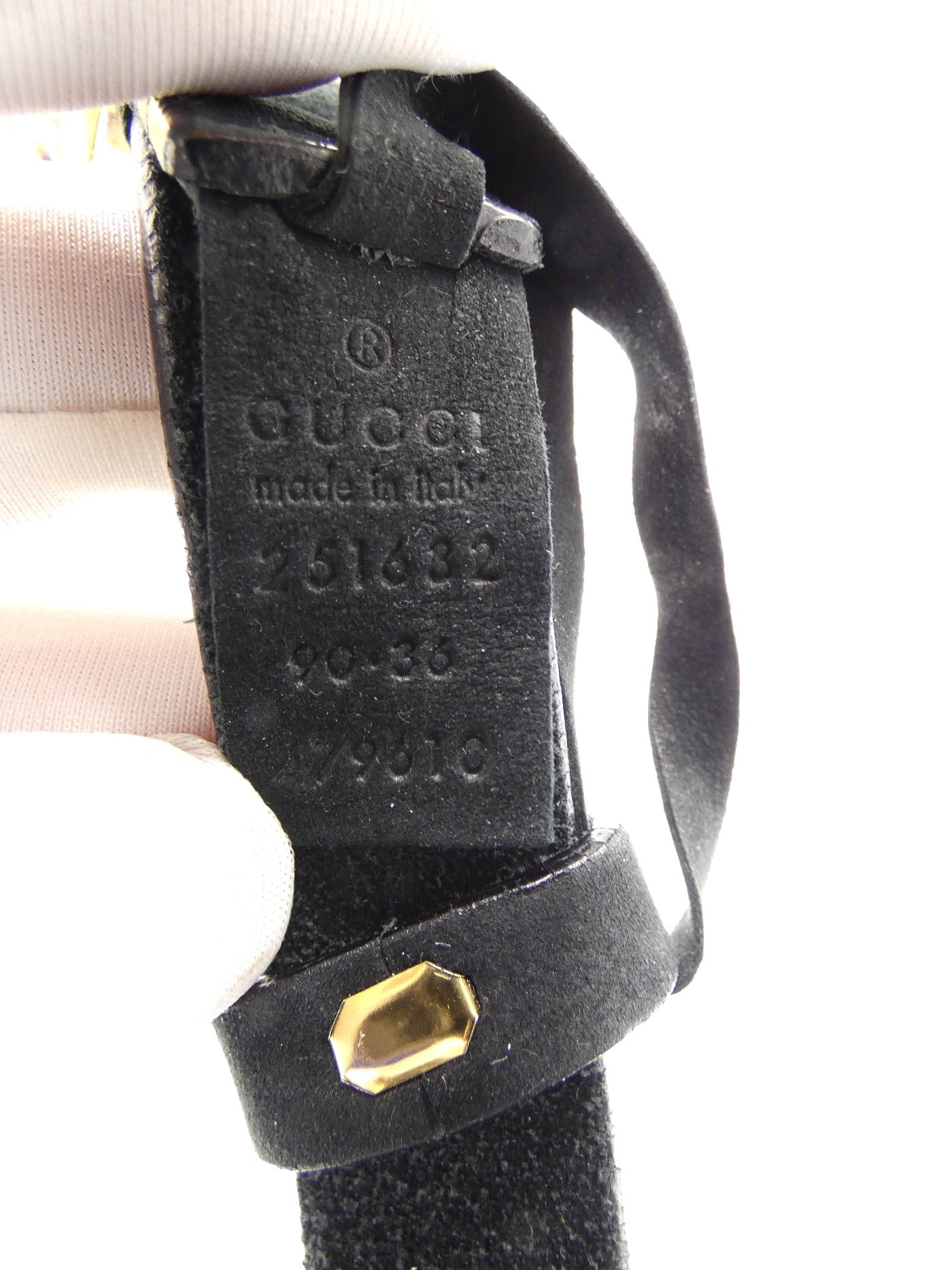 Gucci Vintage Skinny GG Black Suede Belt Belt Gucci