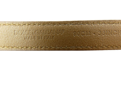 Dolce & Gabbana Tan Suede Crystal Charm Belt Belt Dolce & Gabbana