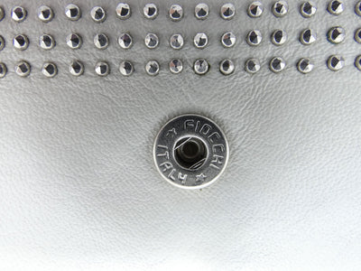 Burberry White Leather Studded Long Wallet