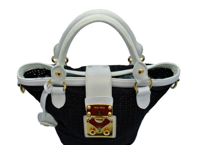 Miu Miu Black Laser Cut Suede 2Way Bag