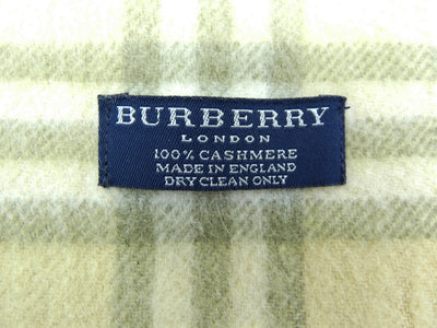 Burberry Cashmere House Check Cream and Olive Scarf Scarf Burberry