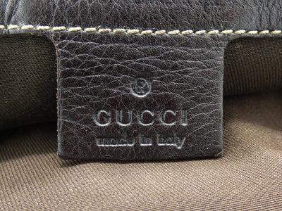 Gucci Large Dark Brown Leather Britt Tote Bag Gucci