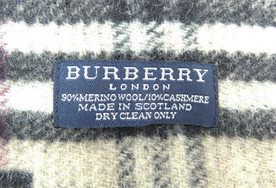 Burberry Wool and Cashmere Nova Check and Black Reversible Scarf Scarf Burberry