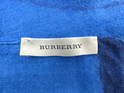 Burberry Wool and Silk Graphic Blue and Black Scarf Scarf Burberry