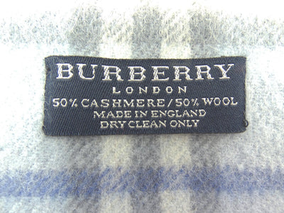 Burberry Cashmere and Wool House Check Light Blue and White Scarf Scarf Burberry