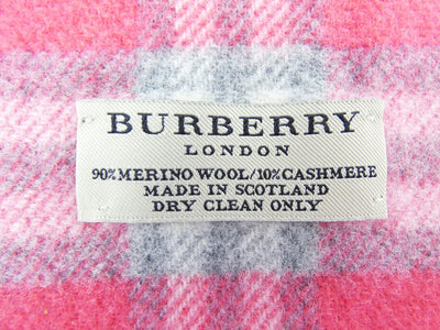 Burberry Cashmere House Check Pink and White Scarf Scarf Burberry
