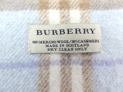 Burberry Wool and Cashmere House Check Light Blue Scarf Scarf Burberry