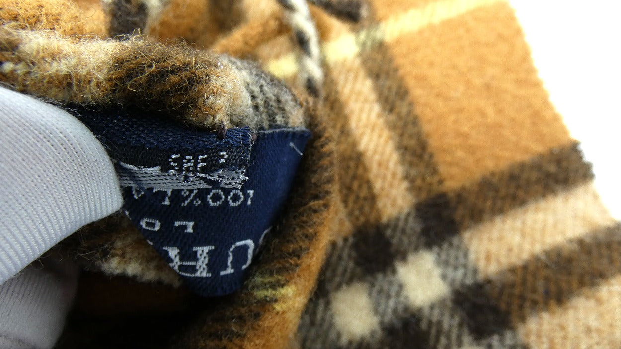 Burberry Lambswool House Check Dark Camel Scarf