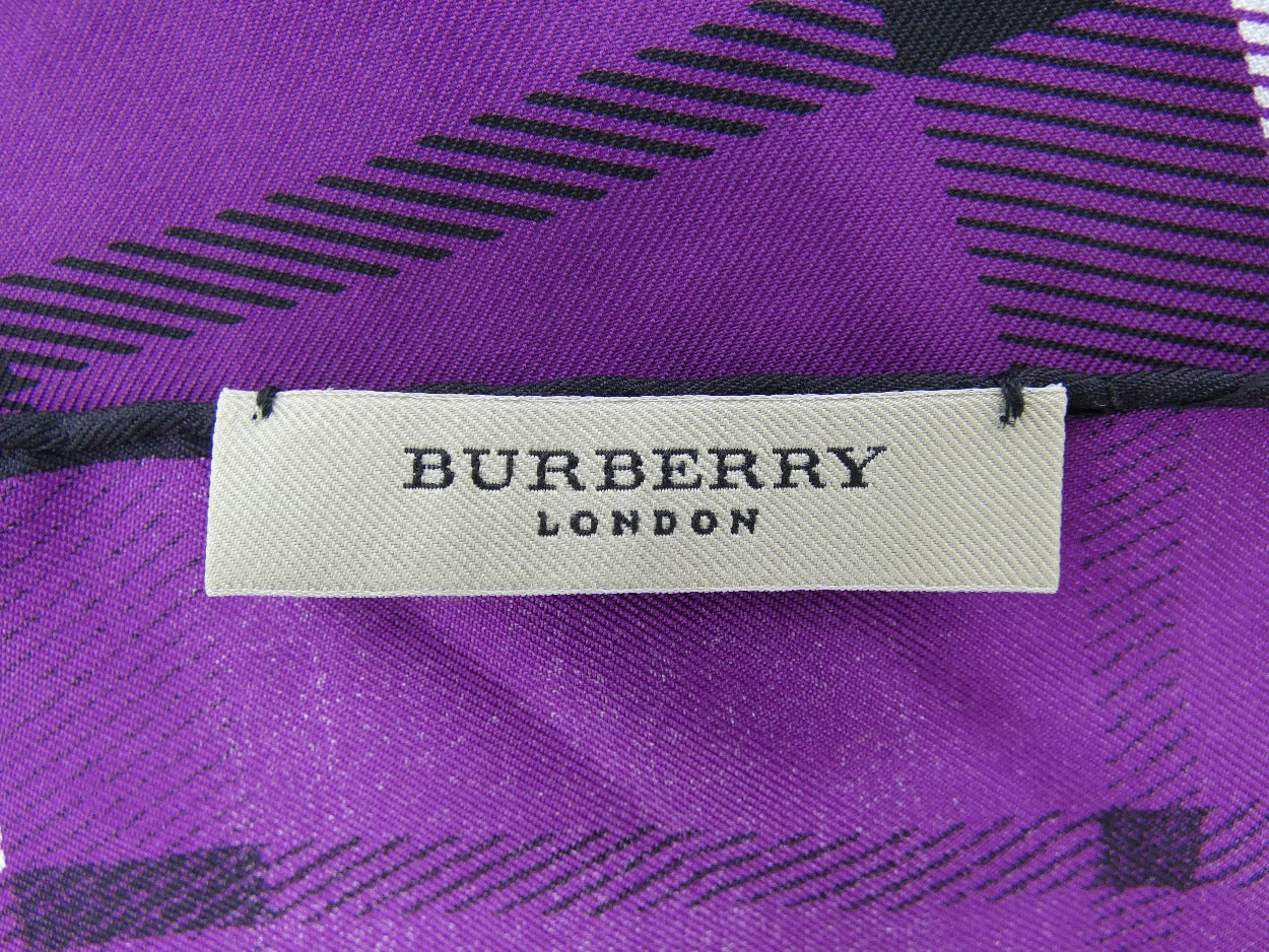 Burberry Silk Classic Nova Check Purple Scarf Scarf Burberry