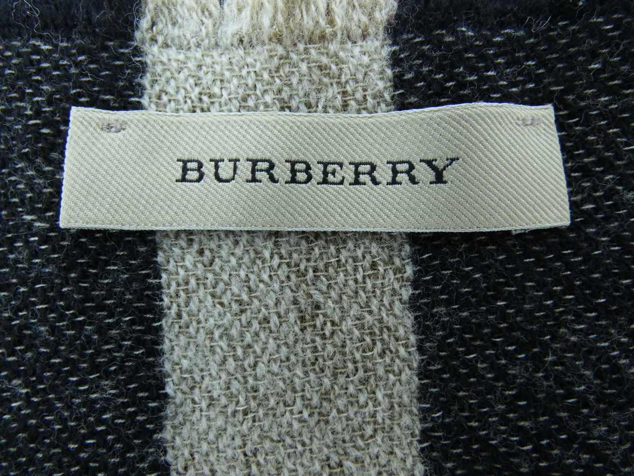 Burberry Lambswool Giant Nova Check Black and Camel Scarf/Shawl Scarf Burberry