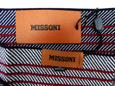 Missoni Red, White and Black Pinstripe Wool Scarf