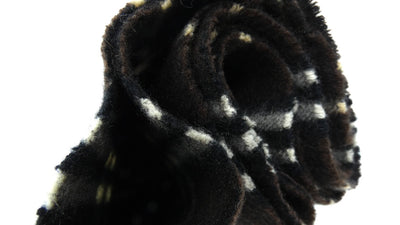 Burberry Cashmere and Lambswool Dark Brown and White Plaid Scarf Scarf Burberry