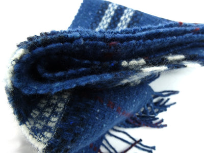 Burberry Merino Wool and Angora Giant Nova Check Blue Scarf