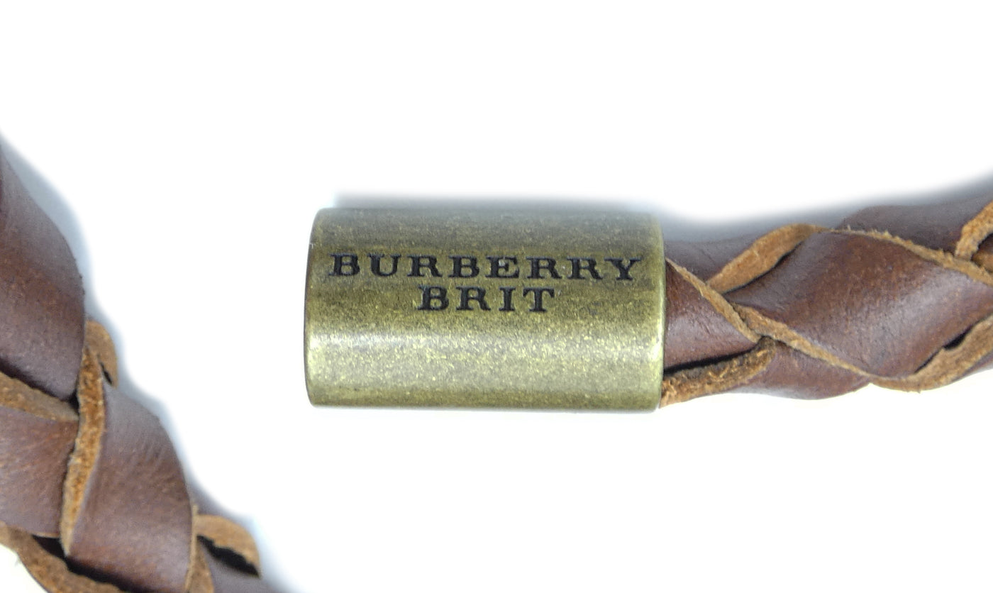 Burberry Brit Brown Leather Braided Rope Belt Belt Burberry