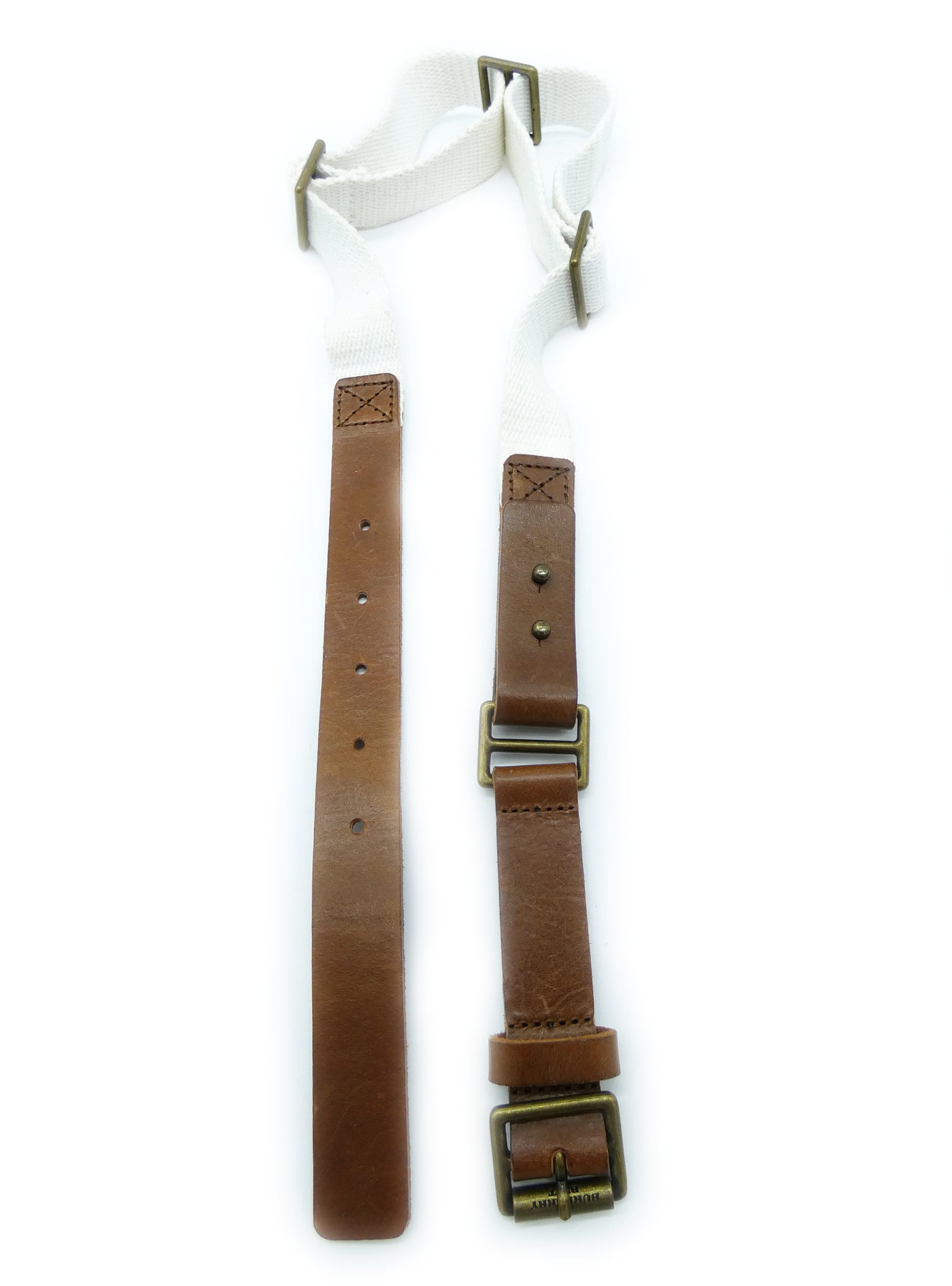 Burberry Brit Leather and White Canvas Belt Belt Burberry