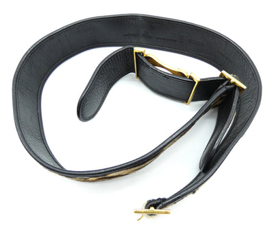 Fendi Black Leather and Leopard Pony Belt Belt Fendi