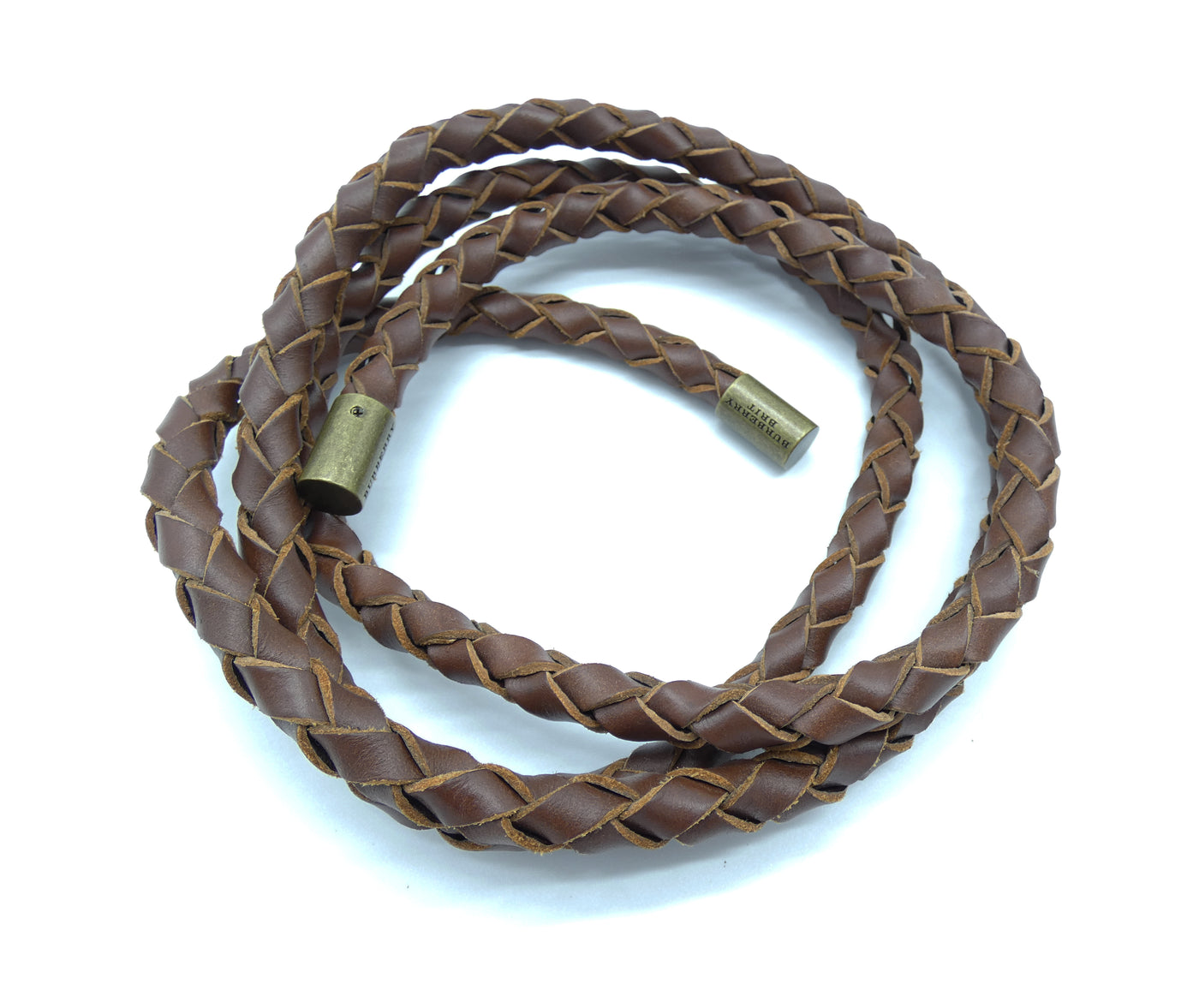 Burberry Brit Brown Leather Braided Rope Belt