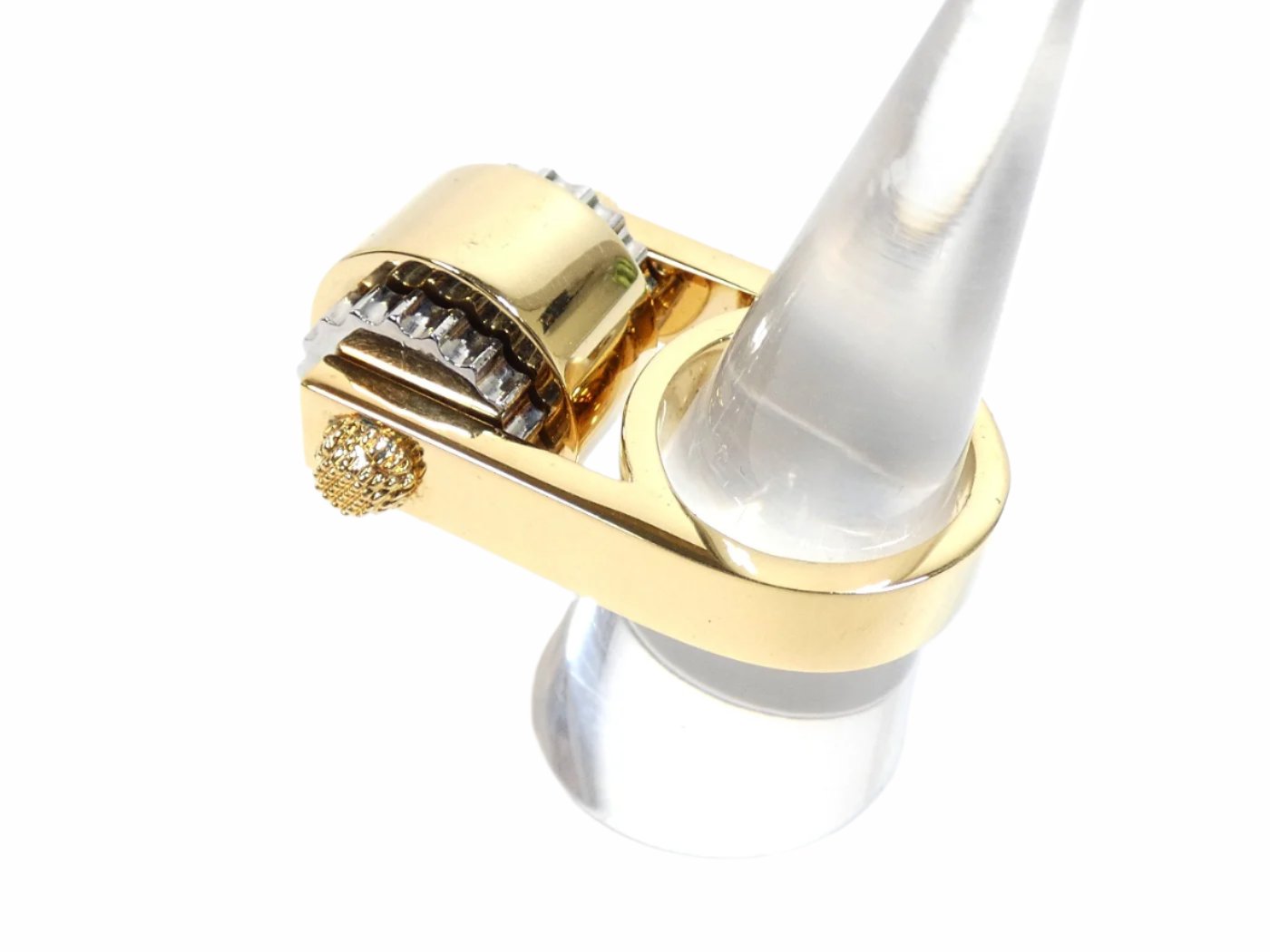 Balenciaga Silver and Gold Gear Ring