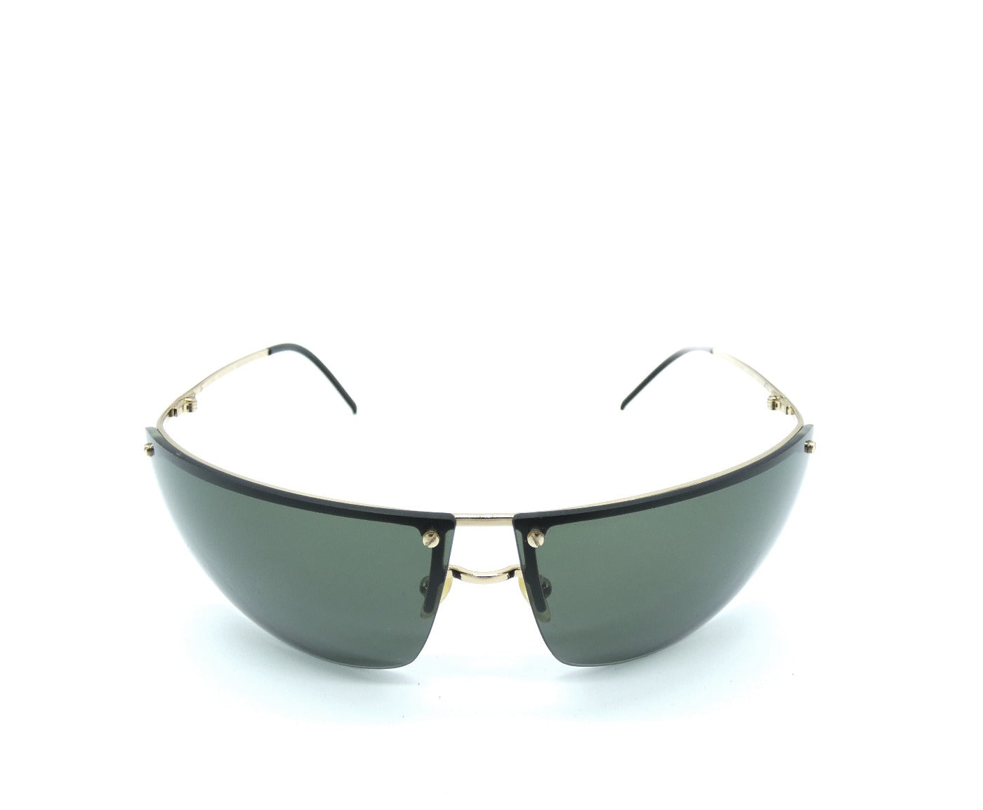 Gucci Vintage Gold Metal Rimless Sunglasses GG2652/S