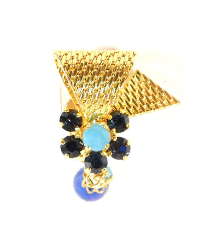 Christian Dior Bijoux Vintage Blue and Gold Drop Earrings