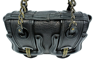 Fendi Black Grained Leather B Bag