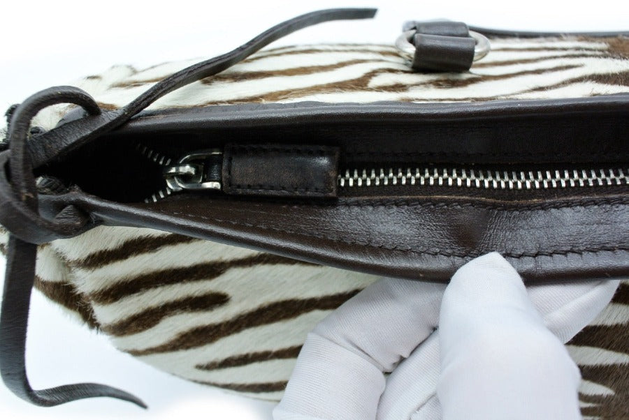 Prada Zebra Pony Medium Handle Bag