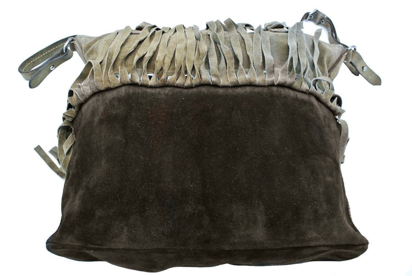 Miu Miu Vintage Brown Suede Fringed Large Tote