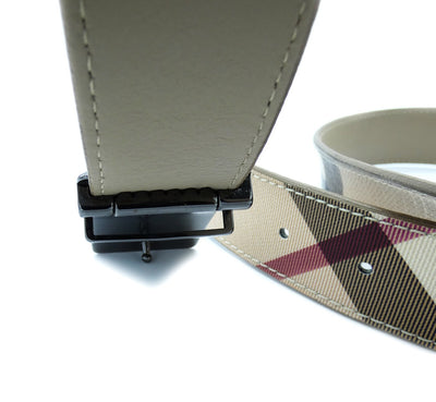 Burberry Nova Check Leather and PVC Belt Belt Burberry