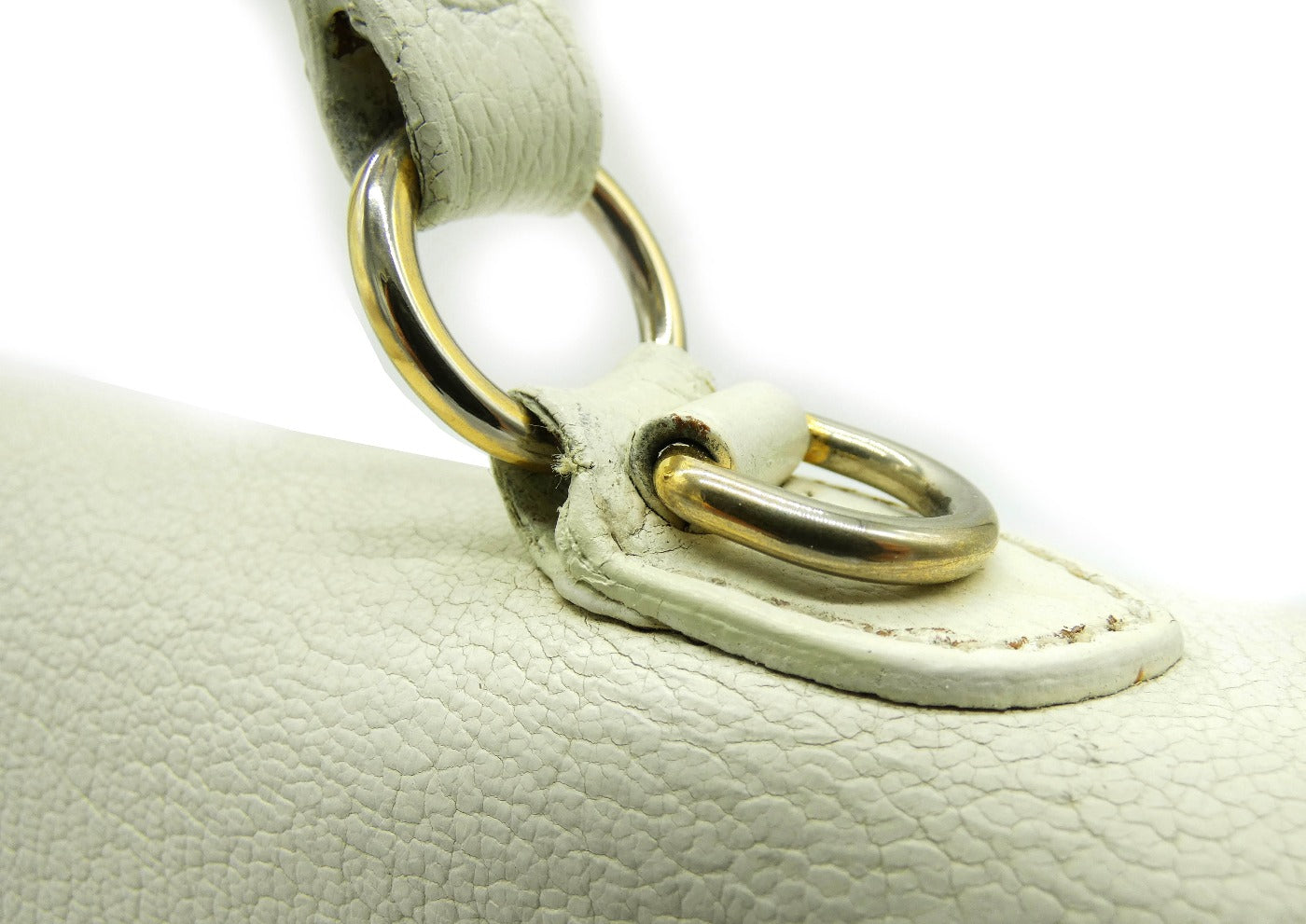 Miu Miu White Leather Madras 2way Bag